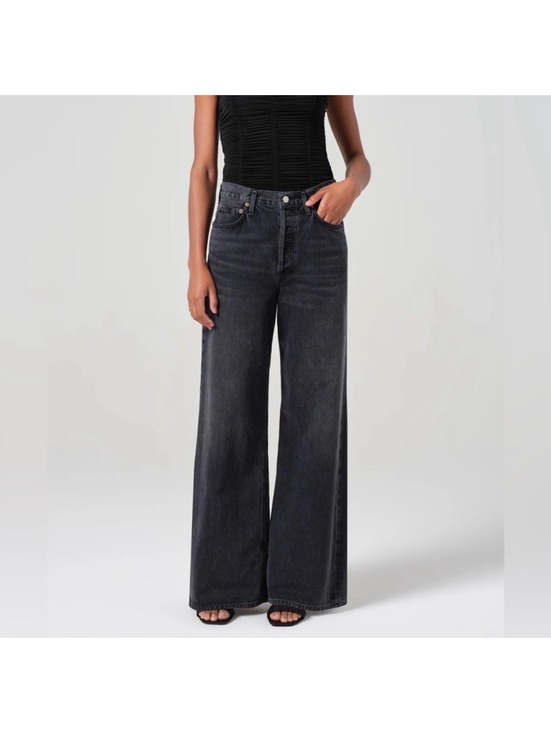 Agolde Denim - AGOLDE Dame black high waisted wide leg jeans - 31